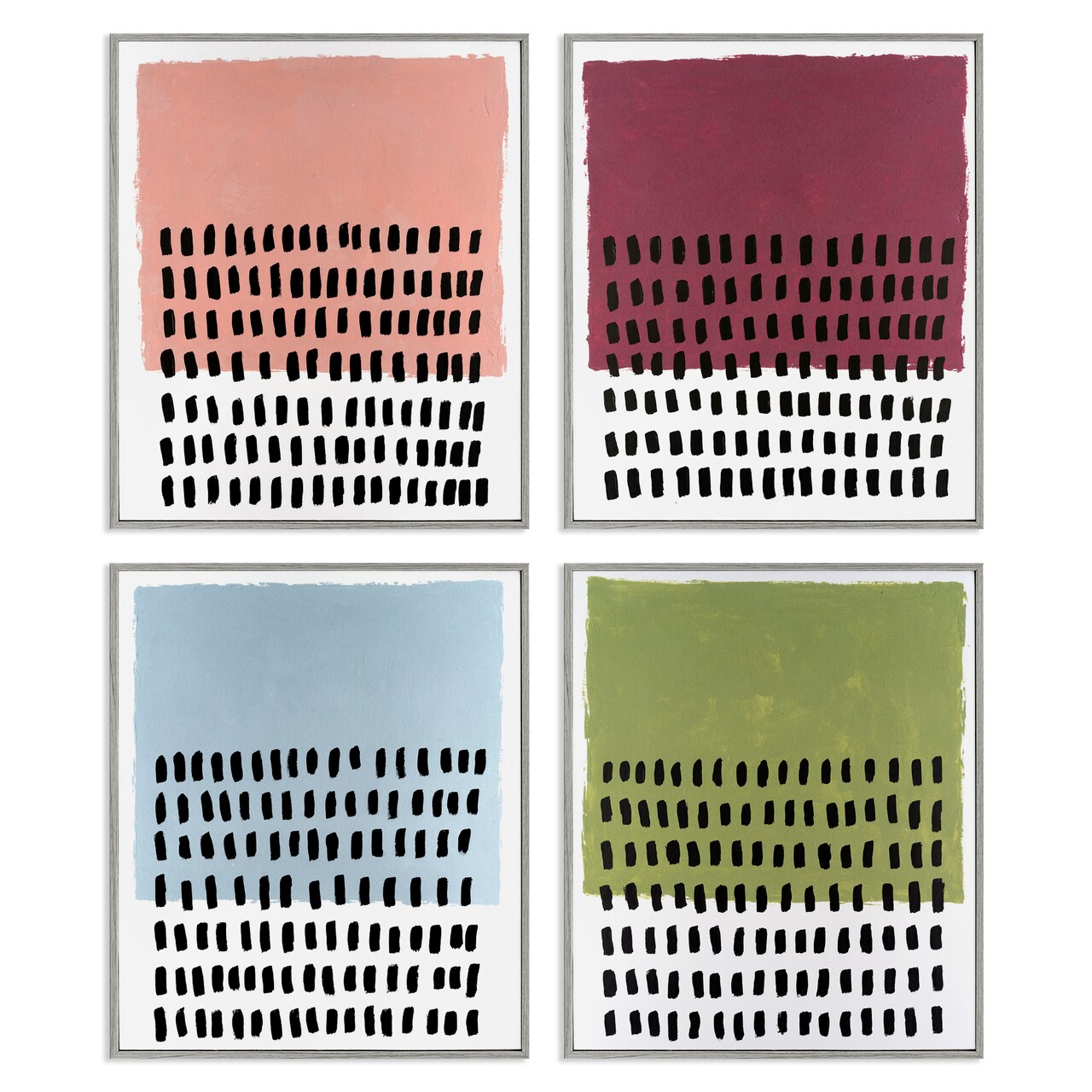 Stupell Industries Dotted Neutral Abstracts 4pc Framed Giclee Wall Art Set Design by Michael Willett